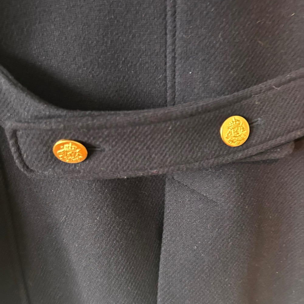 J. Crew‎ Women's Navy Wool Blend Stadium Cloth by Nello Gori Peacoat in Size 4 - Picture 9 of 14